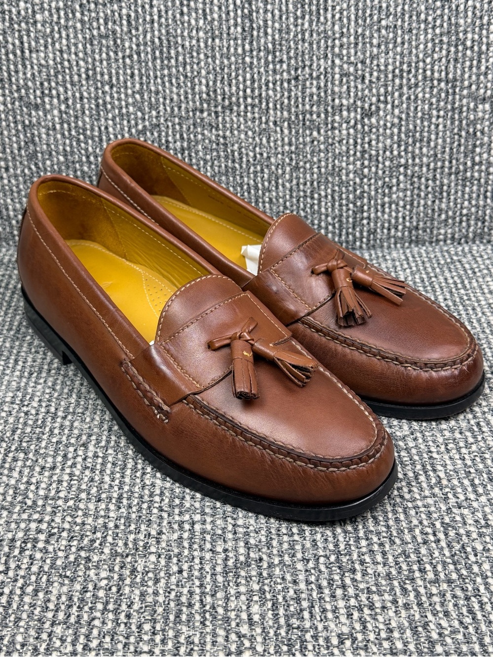Cole Haan Pinch Tassel Loafers Upgraded Sole Mens 10.5 M Brown Leather C06982